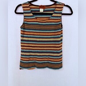 Missoni Brown and Blue Chevron Tank Top